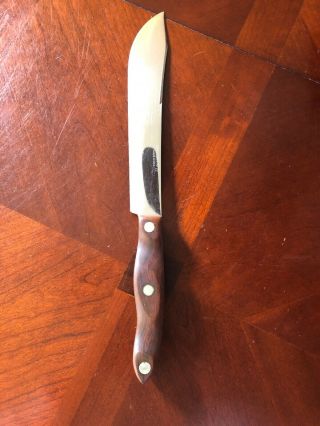 Vtg Cutco No.  22 Brown Contoured Handle Stainless Steel Butcher Knife