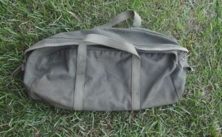 Vintage Us Army Military Mechanic Tool Bag Satchel Small Duffle Zipped Canvas
