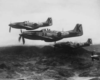 P - 51 Mustangs Over North Korea 8x10 Photo Korean War