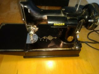 1948 Vintage Singer 221 - 1 Featherweight Sewing Machine W/ Pedal,  & Case