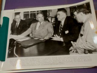 Ap Wire Photo President Truman,  Speaker Rayburn,  Sen Barkley & Mckeller Dsp536a