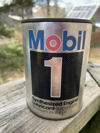 Vintage 1960 ' s MOBIL 1 Motor Oil Coin Bank Composite Oil Can Gas Sign 2