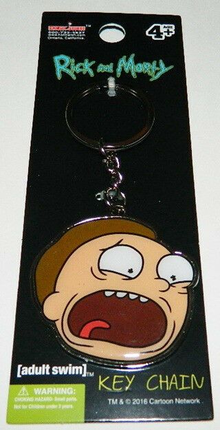 Rick And Morty Animated Tv Series Morty Head Colored Metal Key Ring Keychain