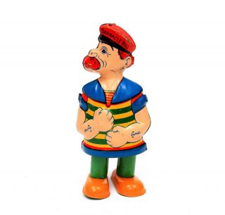 Vintage Chein Barnacle Bill Tin Litho Walker Toy Popeye 