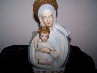 Vintage Our Lady Of The Snows Planter W/baby Jesus Belleville Ill.  (13313)