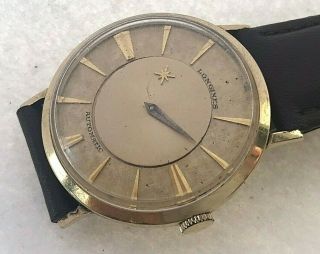 Vintage 10 K Gold Fi.  Longines Swiss Mystery Dial Automatic Mens Watch,  Cal.  19a