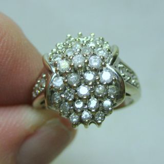 Magnificent Vintage Estate 14k Gold Diamond Cluster Ring - 1.  0 Carats - Size 7