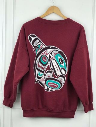 Joe Wilson - Mens Large Pacific Northwest Tribal Art Victoria Graphic Sweatshirt