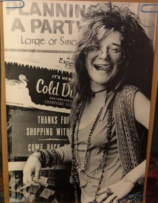 Vintage Poster Janis Joplin 1970s Music Memorabilia Retro Pin Up Hippy