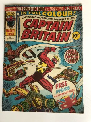 Captain Britain No.  1 Weekly Uk Marvel 1976