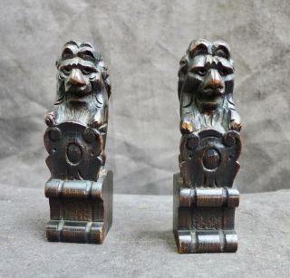 2 Antique Wood Carvings Of Lions,  Dutch 18th.  19th.  Century