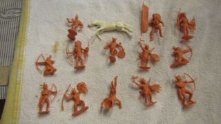 Vintage Marx Fort Apache Playset Indians And Horse Set 14 1960s