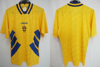 1994 - 1995 Sweden Sff Football Soccer Vintage Retro Jersey Shirt Home Adidas M