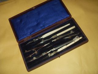 Vintage Compass / Drawing Instrument Set - 1 Part Marked 