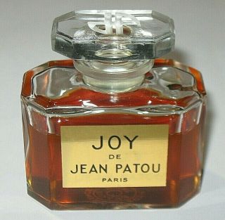 Vintage Jean Patou Joy Perfume Bottle 1 Oz Baccarat - Open - 3/4 Full - 2 1/4 "