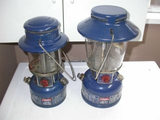 2 Vintage Blue Coleman Lanterns Model 321 & 621a Canada