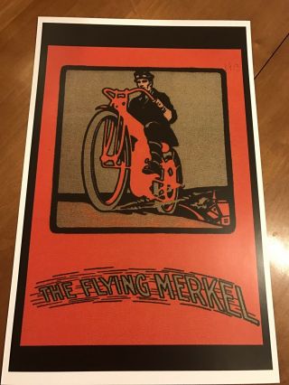 Vintage Flying Merkel Motorcycle Ad Poster Home Decor Man Cave Art