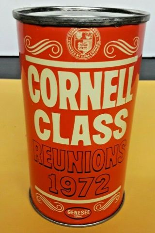 1972 Cornell University Class Reunion Genesee Beer Can Flat Top Rochester Ny