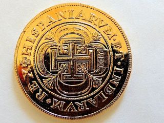 Vintage Classic " Hispaniarum Et Indiarum Rex " Gold Plated Medal