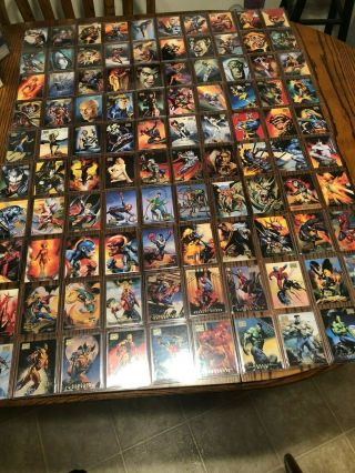 1996 Fleer/skybox Marvel Masterpieces Complete 100 Card Base Set Boris & Julie