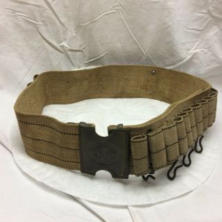 Vintage Hunting Ammo Belt Buckle Pressed Metal With Dog