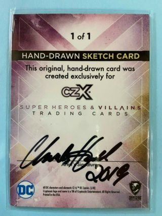 2019 DC Cryptozoic CZX Heroes & Villains Artist Sketch by Charles Hall 1/1 2