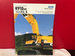 Rare Kobelco Hydraulic Excavator K912lc Dealer Sales Brochure 14 Page