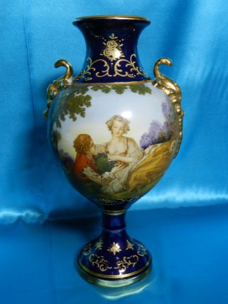 Vintage Francois Boucher Porcelain Sevres Style Urn / Vase Vt3294
