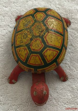 Vintage LINDSTROM Tin Lithograph Wind Up WALKING TURTLE Pre Owned 2