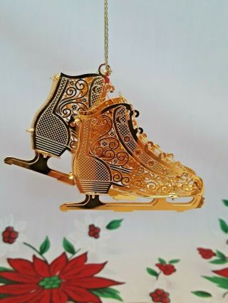 Danbury 2000 Electro Plate Gold Ornament Ice Skates