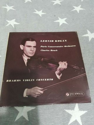 Rare Lp Leonid Kogan Brahms Violin Concerto Gold Blue Columbia 33cx 1506.