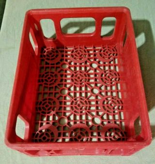 Coca Cola Coke Crate Carrier Red Plastic Stackable Case 15l " X 11.  5 " W X 6