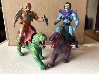 Vintage 1982 Motu He - Man,  Battle Cat & Skeletor,  Panthor Complete