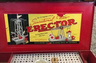 1952 AC Gilbert Erector Set 7 1/2 - Red Metal Case 2