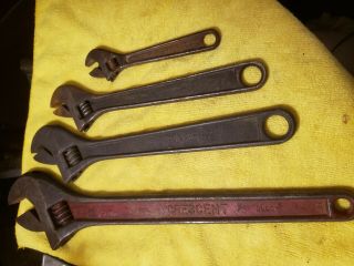 Crescent Crestoloy 4pc 15 " 12 " 10 " 6 " Vintage Adjustable Wrench