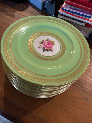 Tiffany & Co.  Cauldon China Salad Plate 2060 Set Of 15,  Roses Signed Pope 9”