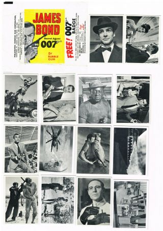 James Bond,  1965,  Philadelphia Chewing Gum Co. ,  Complete Set (66 Cards) And Wrapper