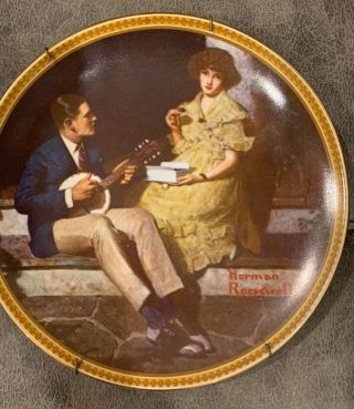 Norman Rockwell " Pondering On The Porch " Rediscovered Women Plate