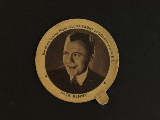 1940s Dixie Cup Lid Premium (2 1/4 Inch) Of Movie Star Jack Benny