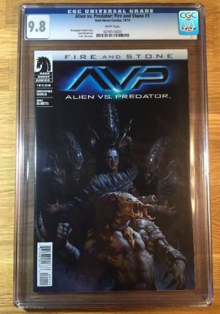 Aliens Vs Predator: Fire And Stone 1,  Cgc 9.  8,  Nm/mt