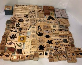 Rubber Stamps Wood Mount Lot 133 Psx Stampin Up Ctmh Hero Art Vintage