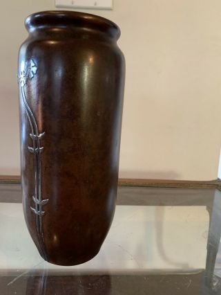 Heintz Sterling On Bronze Art Nouveau Vase C1913 2