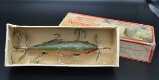 Heddon Dowagiac Minnow,  5 Hook,  Glass Eyes,  Vintage Fishing Lure