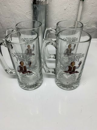 Samuel Adams Octoberfest 24 Oz Ounce Glass Beer Mugs Set Of 4