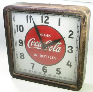 Vintage Selecto Clock Advertising Drink Coca Cola Wall Clock Parts Repair