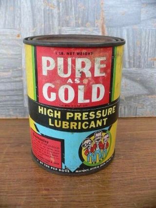 Vintage Pep Boys High Pressure Lubricant Grease 1lb Can