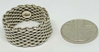 Vintage Tiffany & Co Sterling Silver 925 Somerset Ring Woven Mesh - Unisex R1/2