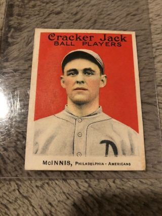 1915 Cracker Jack 10 John Mcinnis Philadelphia Americans Vintage Baseball Card