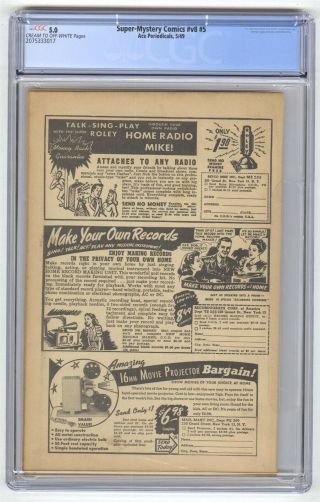 - Mystery Comics v8 5 CGC 5.  0 VINTAGE Ace Periodicals Horror Golden Age 10c 2