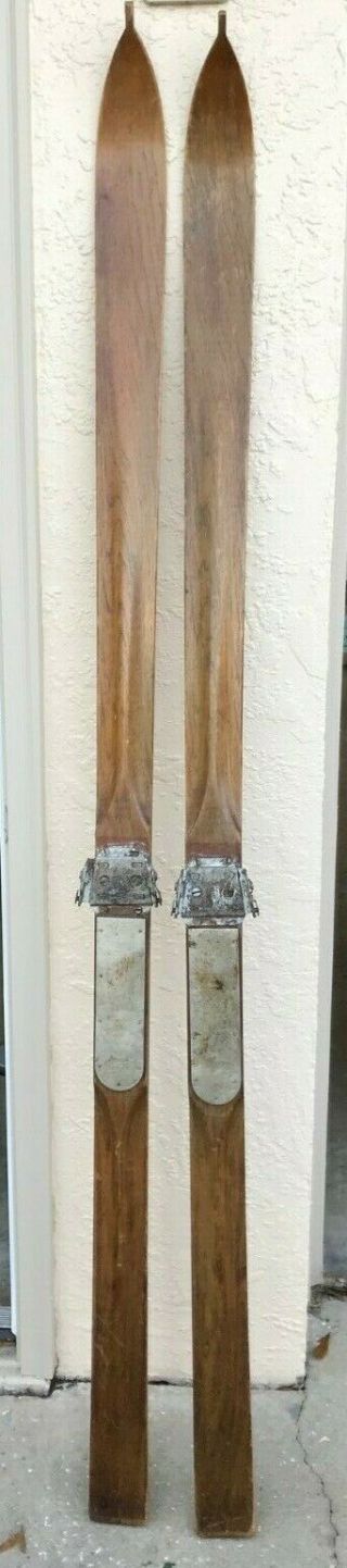 Vintage Wooden Skis - 76 " Long -
